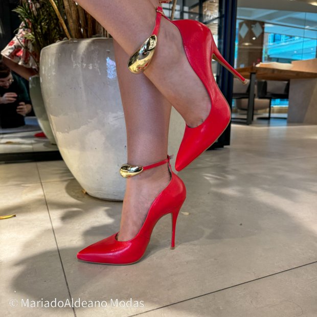Scarpin Stiletto Maria Eva Vermelho Tomato Couro Scarpin Stiletto Maria Eva Vermelho Tomato Couro