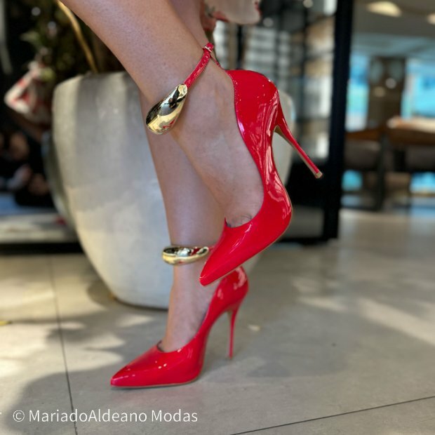 Scarpin Stiletto Maria Eva Vermelho Verniz Scarpin Stiletto Maria Eva Vermelho Verniz