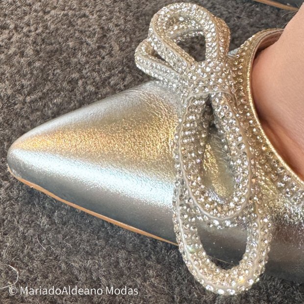 Scarpin Stiletto Maria Valentina Metalizado Prata